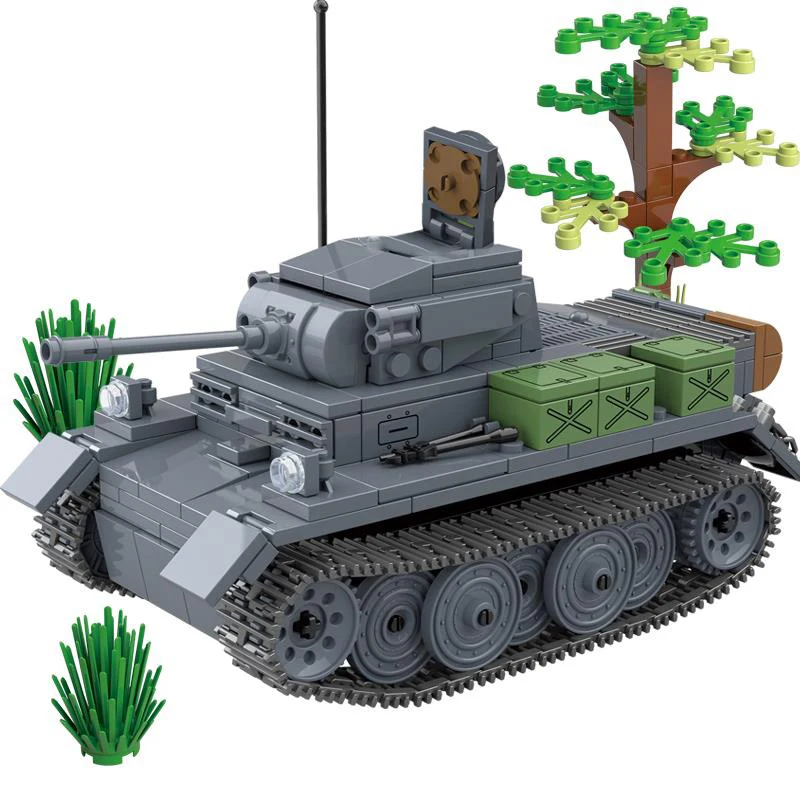 

Military WW2 World War II 2 Pz.Kpfw.II Ausf. L Luchs Soldiers MOC Weapon Figures Building Blocks Bricks Classic Model Toys Kids
