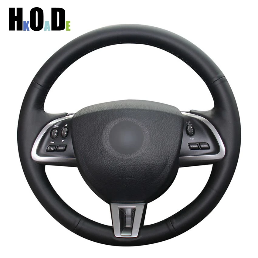 Чехол рулевого колеса из натуральной кожи черный цвет ручная работа для Jaguar XF S