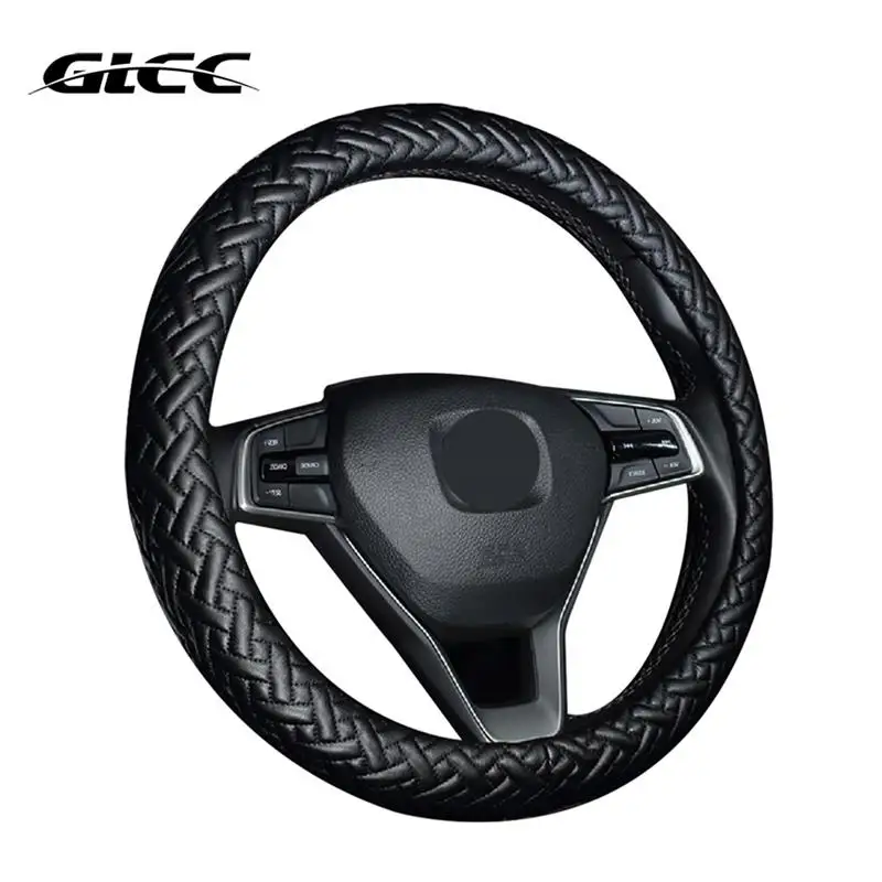 

GLCC Car Steering Wheel Cover 38cm Artificial Leather Skidproof Auto Interior Accessories DIY Car-Styling All Seasons Universal