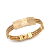 men jewelry classic fashion bracelet new stainless steel wire gold bracelet cool jewelry titanium