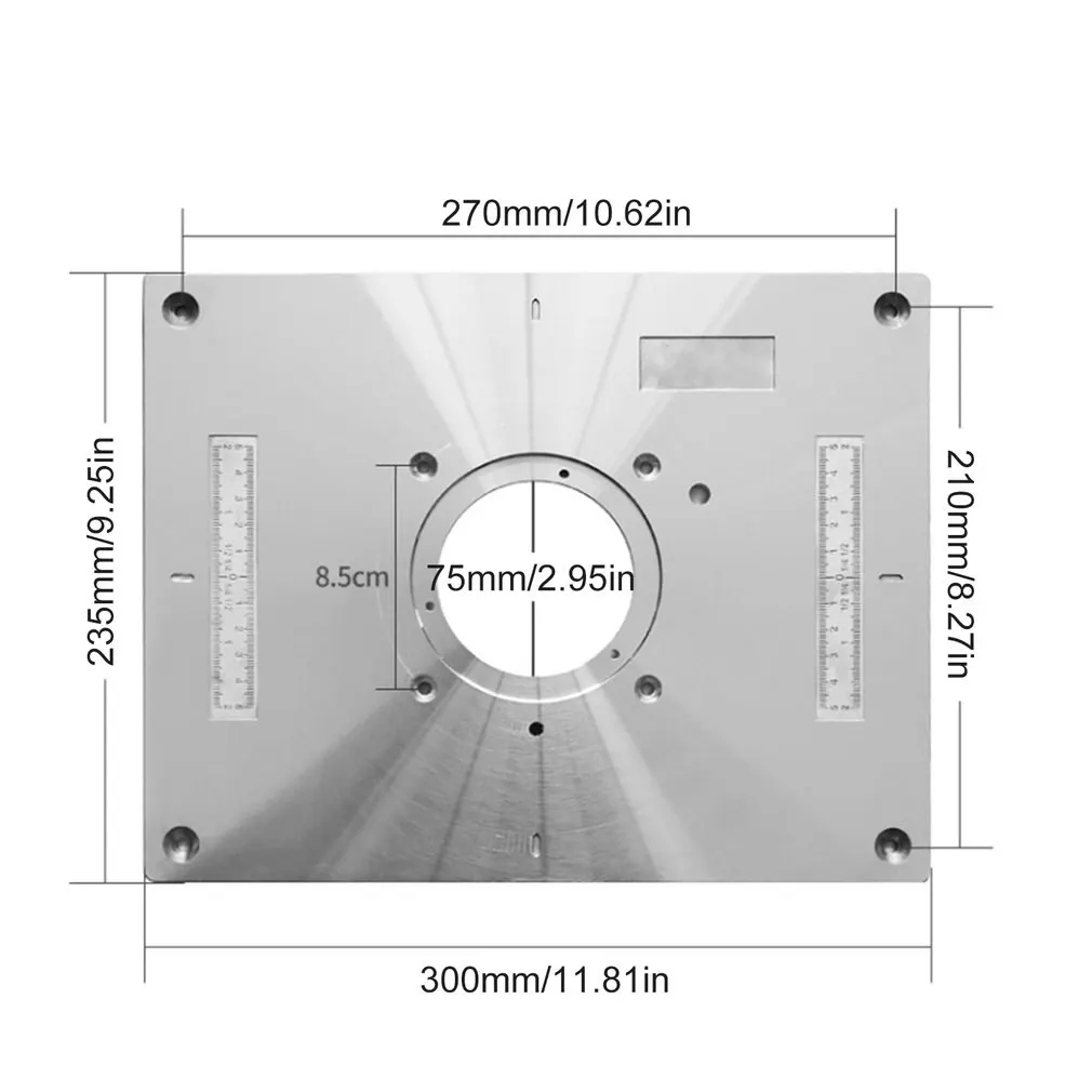 

Woodworking Bench Router Plate Multi-functional Aluminum Alloy Router Table Insert Plate Trimmer Engraving Machine