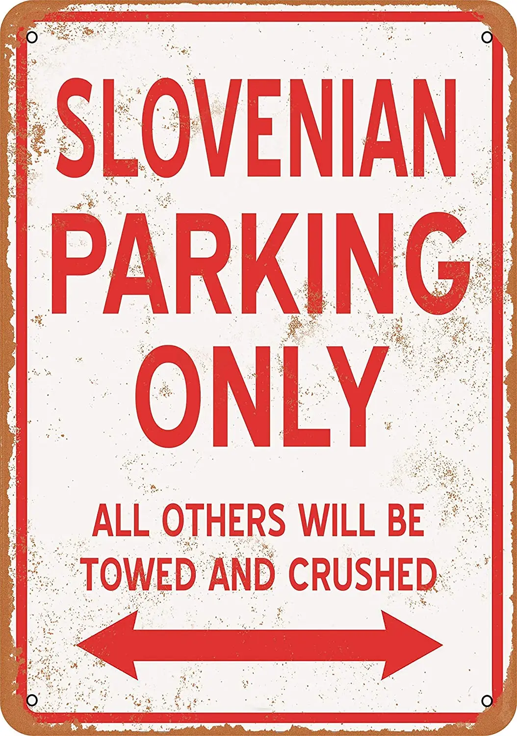 

Oulili Slovenian Parking ONLY Tin Metal Sign Plaque 8" X 12" Vintage Look Wall Decor Sign