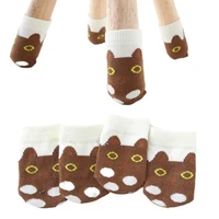 2022new 4 pieces have fun table foot socks chair leg covers floor protectors antislip braces cartoon kitty socks for furniture