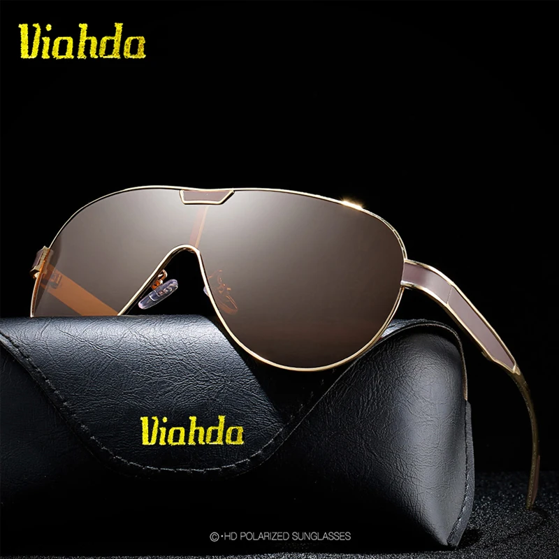 

VIAHDA Design New Men Brand Sunglasses HD Polarized Men's Sun Glasses Integrated Lens Eyewear Goggle Gafas De Sol