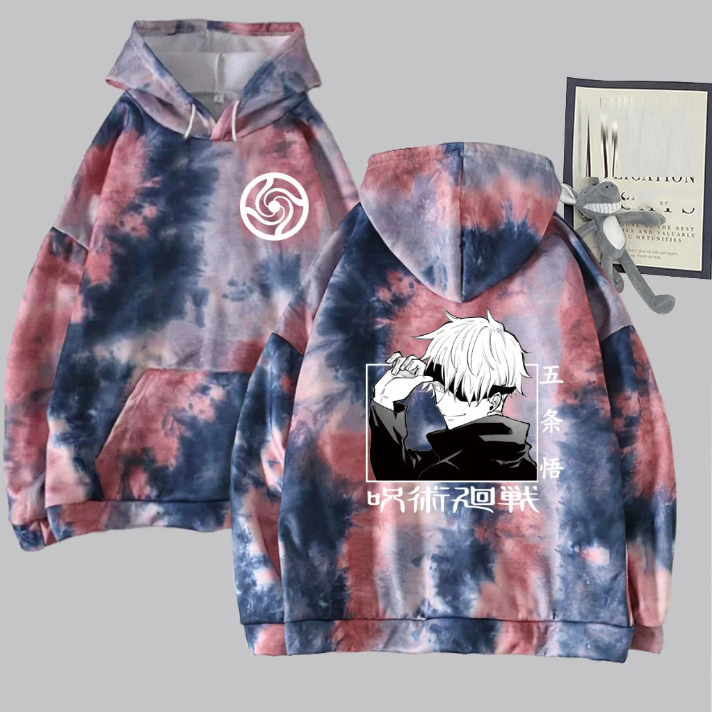 

Jujutsu Kaisen Uniex Hot Anime Satoru Gojo Hoodie Tie-dye Pullovers Tops