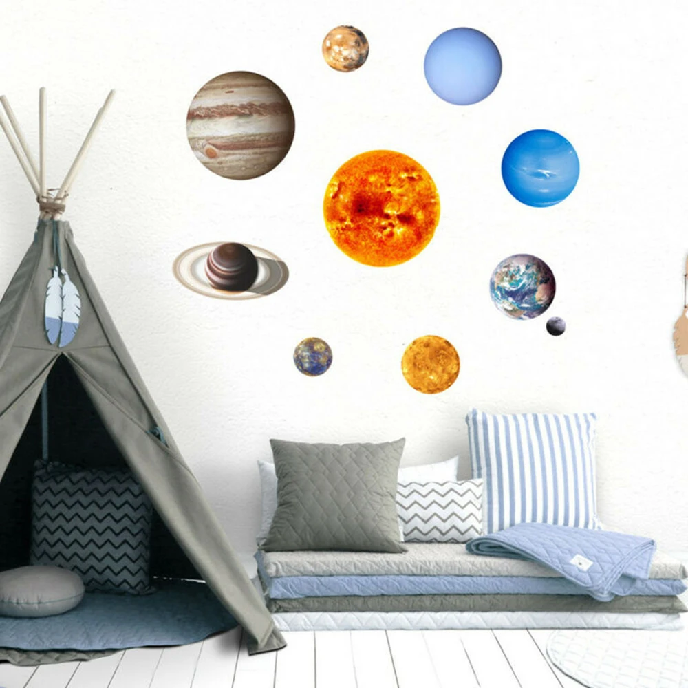 

1Pcs Planet DIY Wall Sticker PVC Glow In The Dark Solar System Wall Sticker Decal Kids Room Decor Mural Moth-proofing