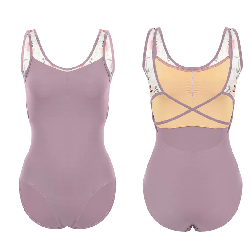 Кружевное эластичное балетное трико без рукавов боди для женщин гимнастическое