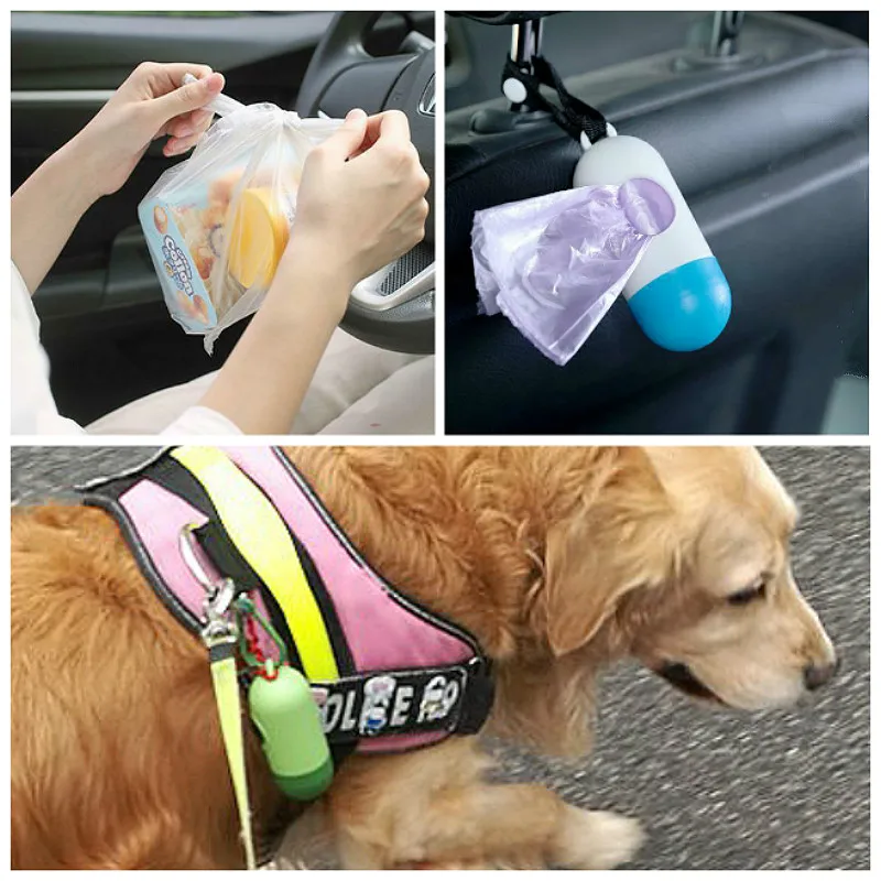 1 @ # Новый стиль Автоматическое оформление мобильный мусорный мешок для ухода за