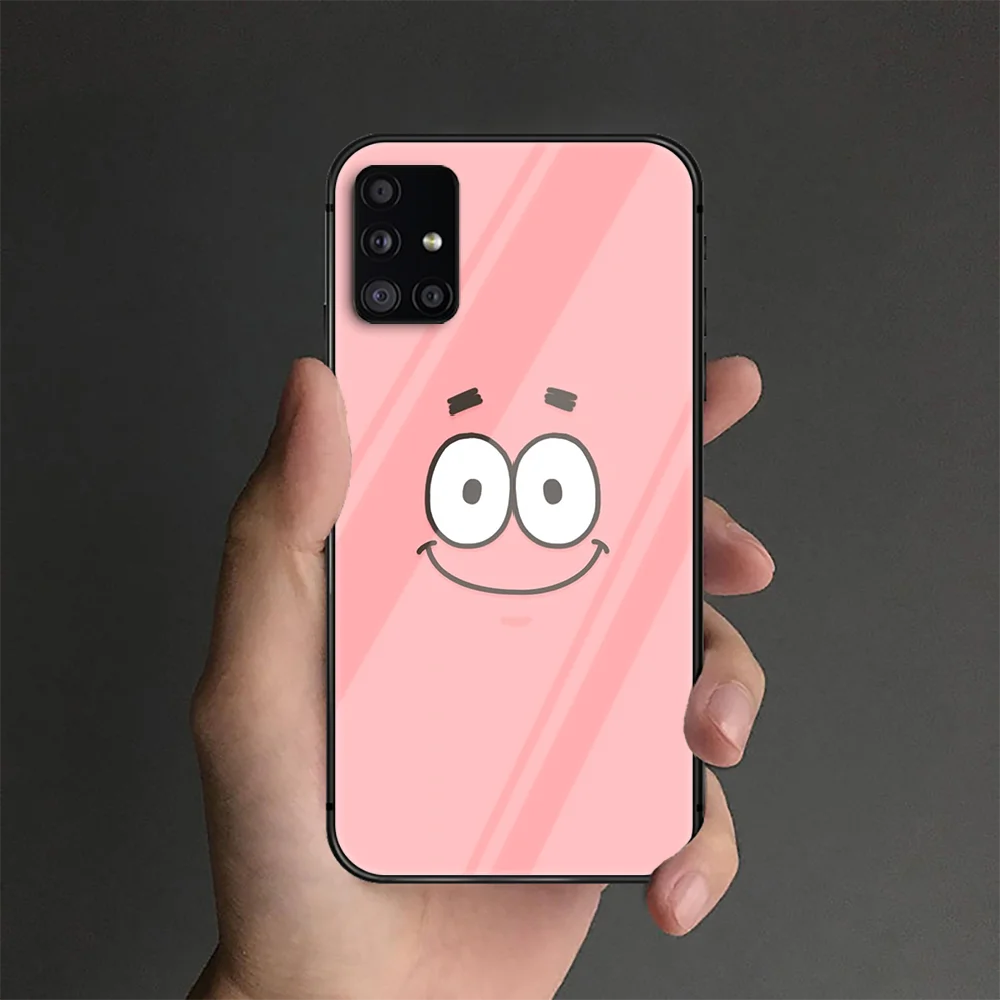 

Cute Sponge-Bob Phone Tempered Glass Case Cover For Samsung Galaxy A M 10 12 20 20E 21 21S 30 30S 31 40 50 51 70 71 Back Prime