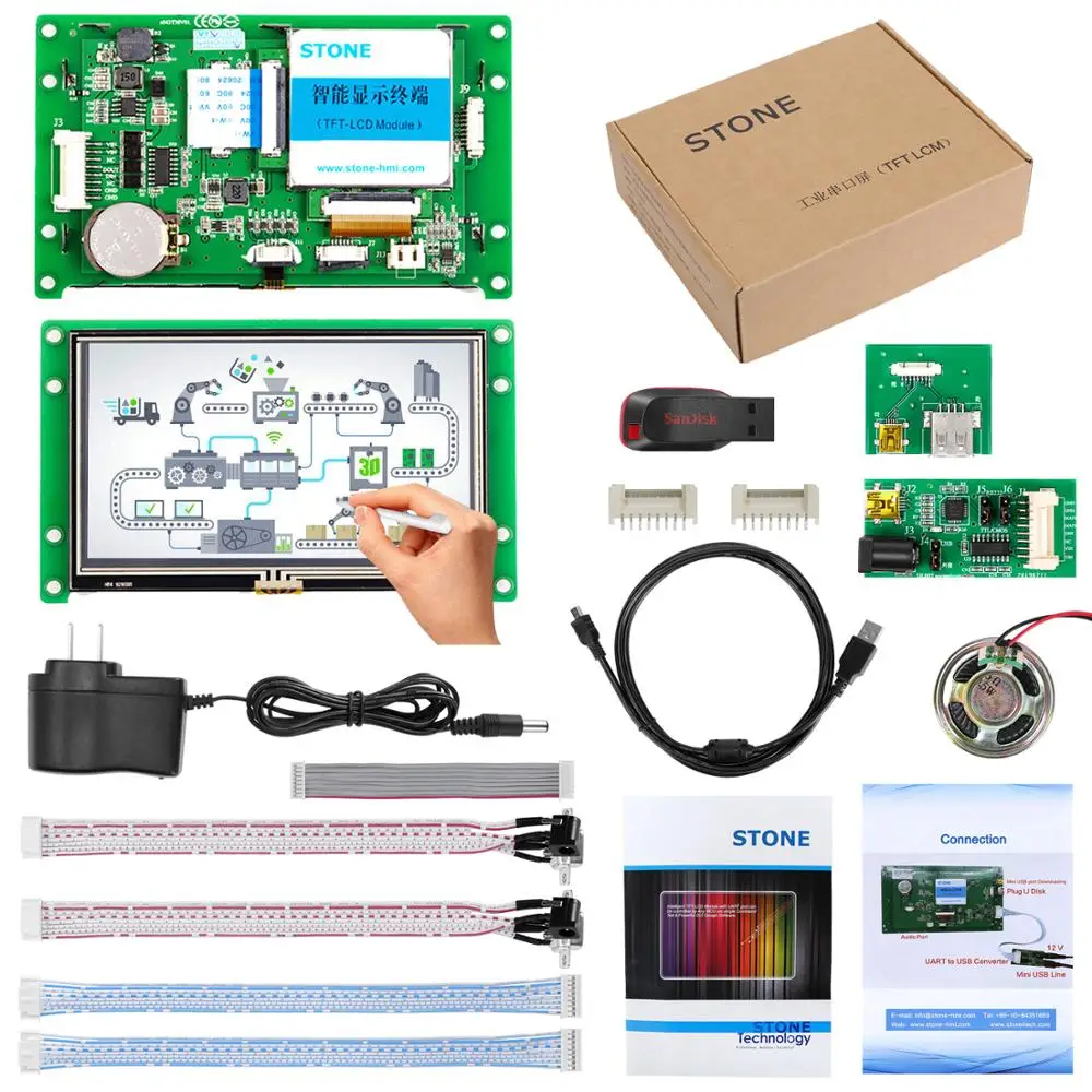 Intelligent HMI TFT LCD 4.3 inch with PCB +  Software for industrial control