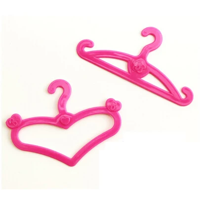 

10pcs/set Doll Clothes Hanger Doll Accessories Pink Hangers For Dolls Clothes Dress Toys For Girl