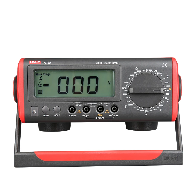 

UNI-T UT801 Bench Type/Desktop Automatic Range True Valid Values Digital Multimeter with Thermometer, LCD Display, Data Hold