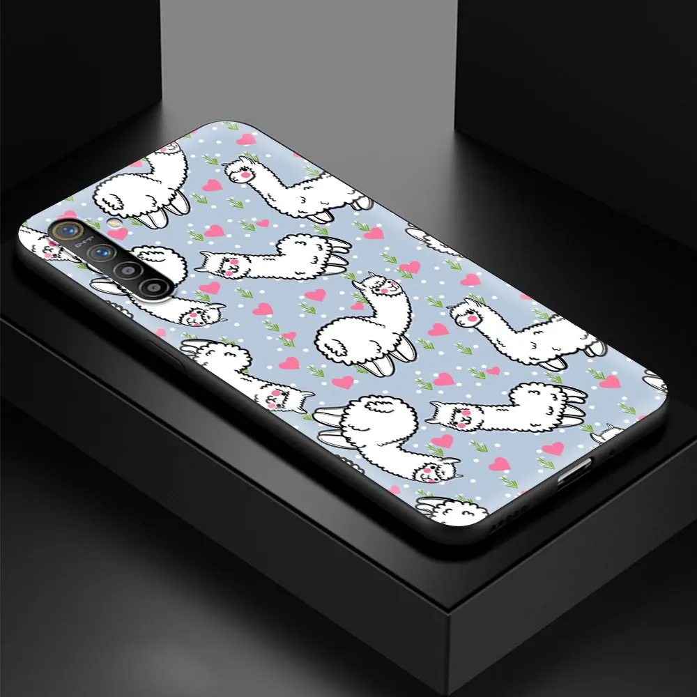

Luxury Soft Cover for Realme C3 C11 5 6 7 8 X50 Pro XT C25 C15 GT Neo V13 5G Phone Case Shell Coque Cartoon Alpaca