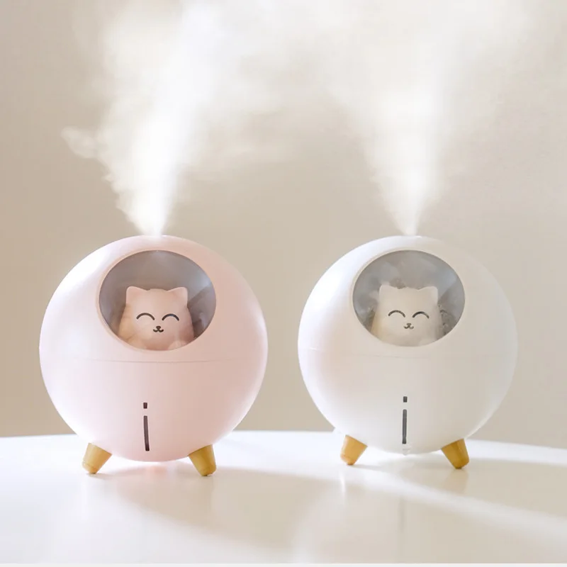 

Household Aromatherapy Spray Desktop Air Humidifier Cute Pet Planet Cat Ultrasonic Aroma Essential Oil Diffuser With LED Night