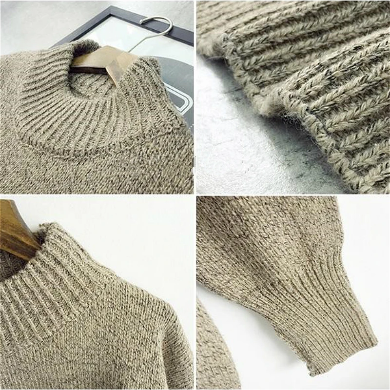 

Pullovers Women Winter Thick Knit Loose Solid Sweaters Korean All-match Simple Chic New Trendy Hipster Couple Stylish Teens Ins