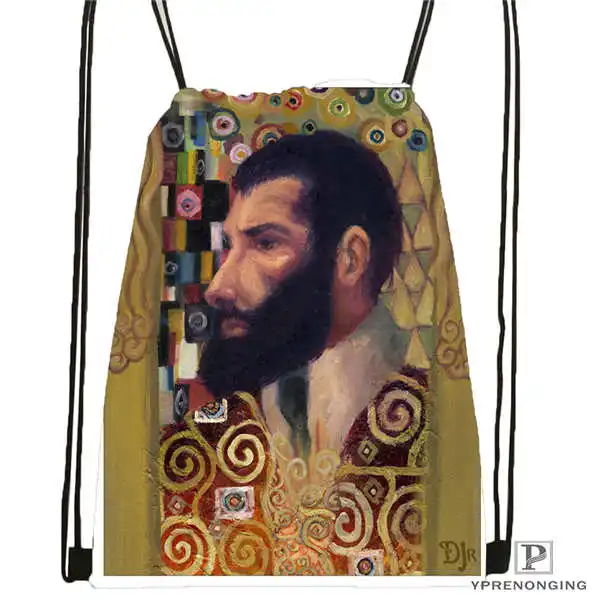 Custom Gustav_Klimt @1 Drawstring Backpack Bag Cute Daypack Kids Satchel (Black Back) 31x40cm#20180611-02-98 | Багаж и сумки