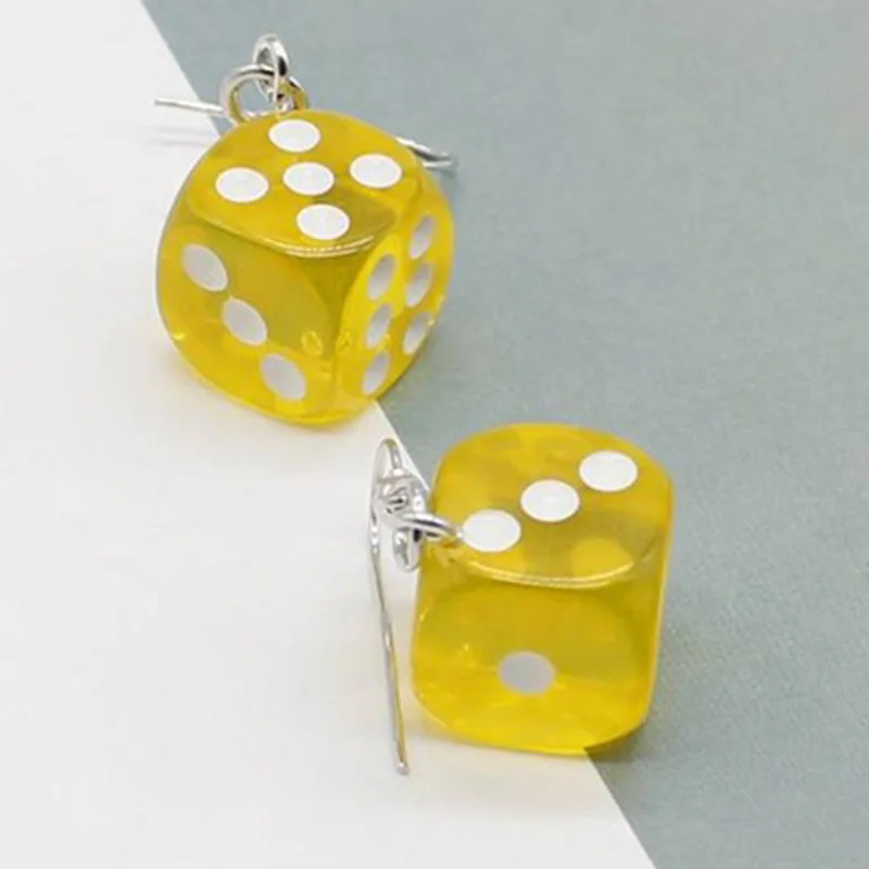 Забавная 3D кость подвеска серьги кисточка казино для женщин карамельный цвет