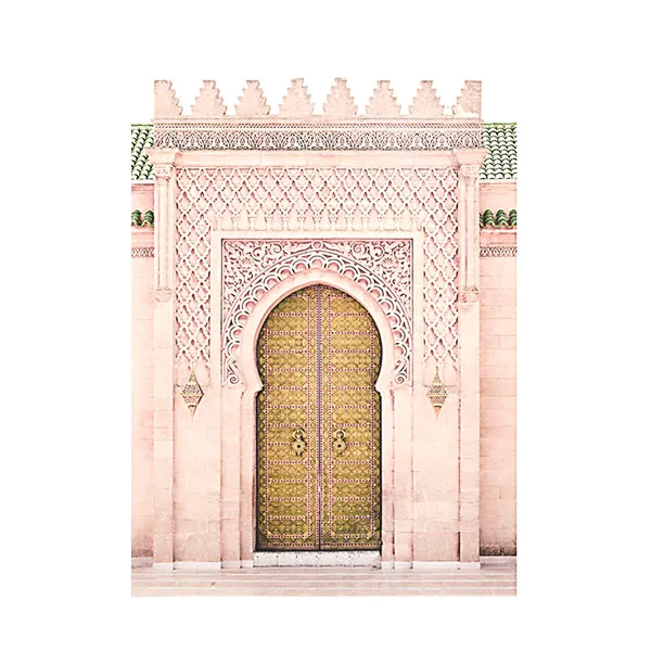 Allah исламское искусство стены холст плакат Марокканская Арка розовая синяя дверь