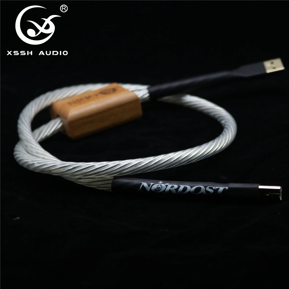 HiFi Hi-end USB female male A B type XSSH audio Silver Plated shield USB3.0 second-hand Hifi Data Cable | Электроника