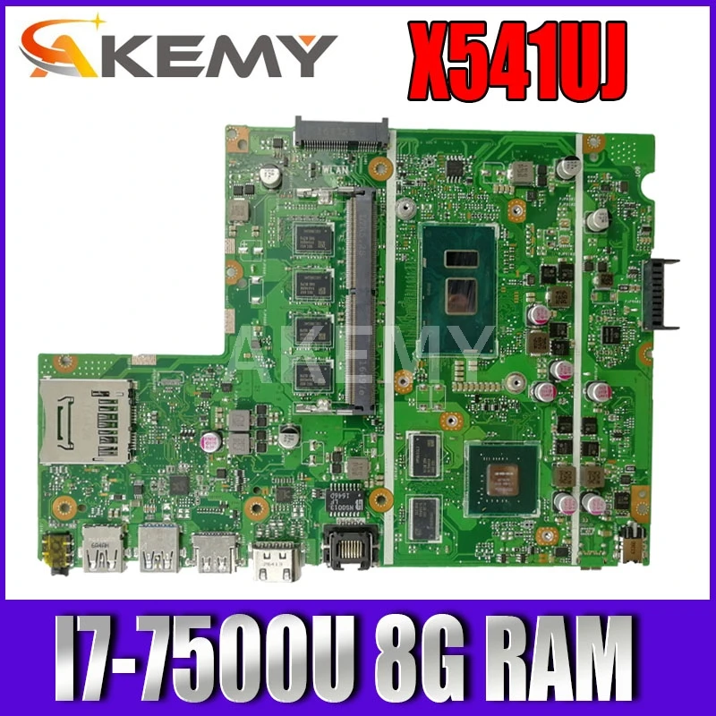 

Akemy X541UJ материнская плата для ASUS X541UQK X541UVK X541Uj A541U F541Uj Laotop материнская плата I7-7500U 8G RAM протестирована Бесплатная доставка