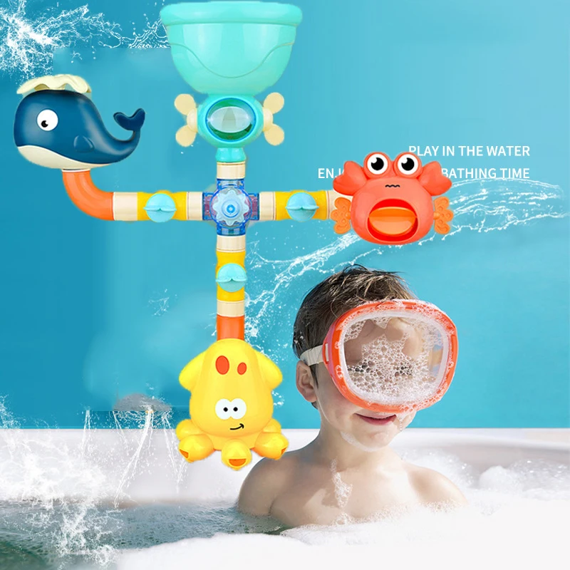 Baby Bath Toys Suction Cup Water Game Giraffe Crab Model Faucet Shower Spray Toy Bathroom Kit Gifts | Игрушки и хобби