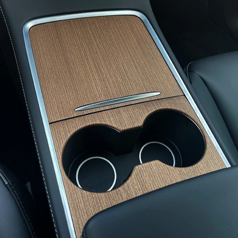 

Model Y Car Central Control Panel Protective Wood Grain For Tesla Model 3 2021 Accessories Carbon Fiber ABS Patch Three