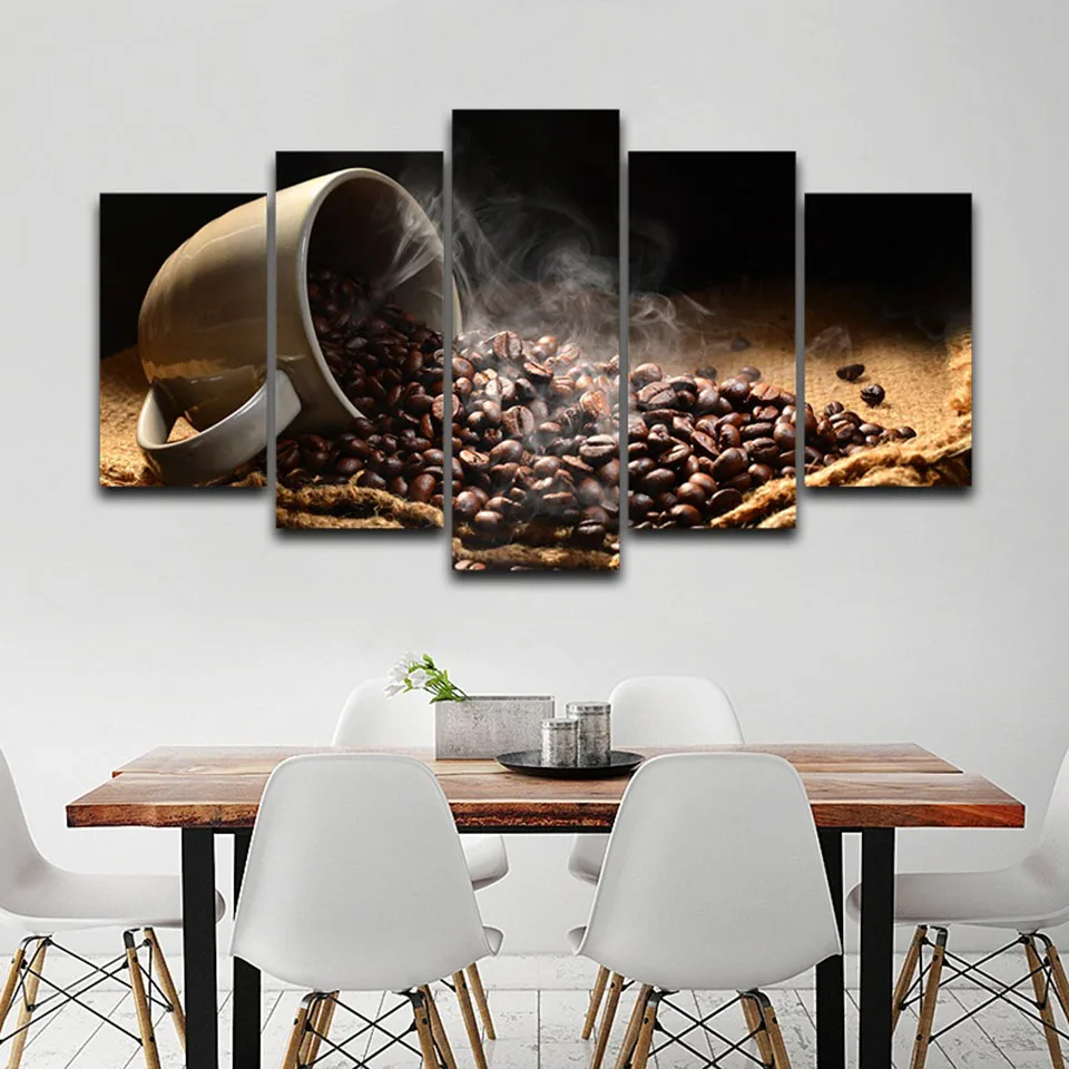 

Canvas Painting Kitchen Wall Art Fragrant Coffee Beans Pictures Modular HD Print Poster Restaurant Home Decor NO Frame