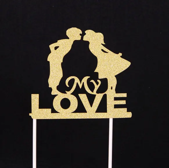 style 17 1 шт. Блестящий Свадебный Топпер для торта с надписью Love just sevened Mr Mrs сувениры украшение для дня рождения обертка для детского душа - Цвет: style 17