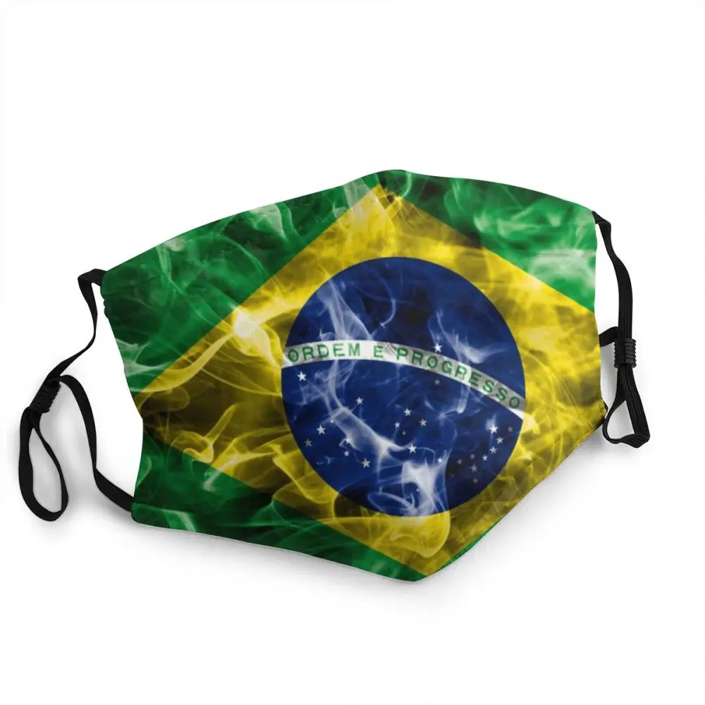 

Brazilian Flag Face Mask Anti Haze Dust Brazil Protection Unisex Adult Non-Disposable Respirator Mouth Muffle