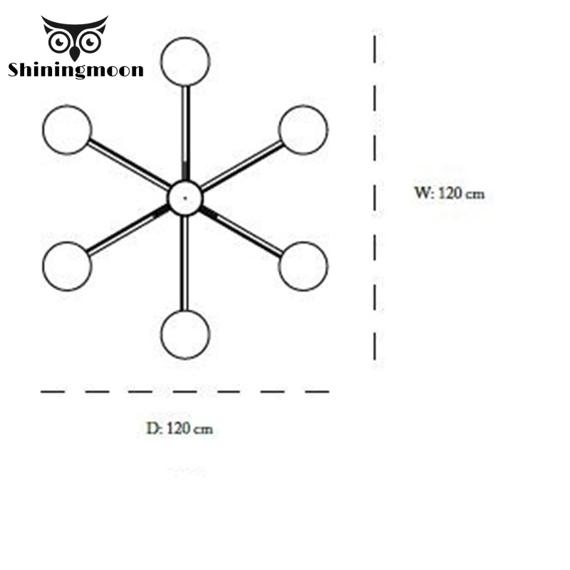Современная стеклянная сферическая люстра роскошного дизайна в скандинавском