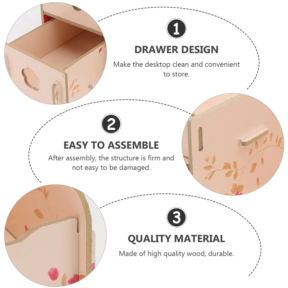 

1pc Wooden Delicate Storage Box Jewelry Desktop Case Cosmetic Storage Box