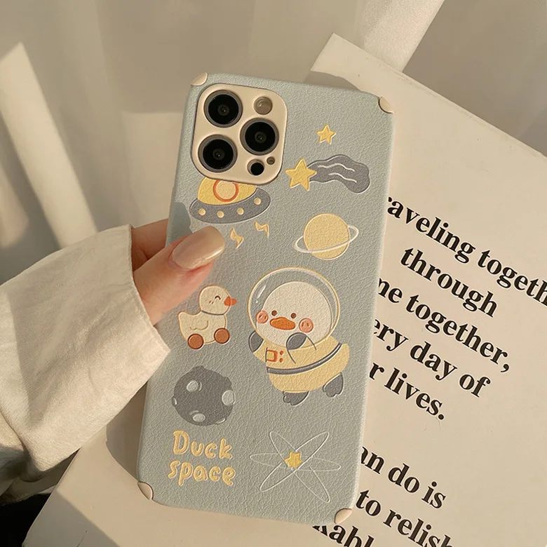 

Space Astronaut Duck Silicone Soft Cover Case For iPhone 12 Pro 12 Mini 11 Pro Max SE 2020 7 8 7Plus 8Plus XR X XS MAX