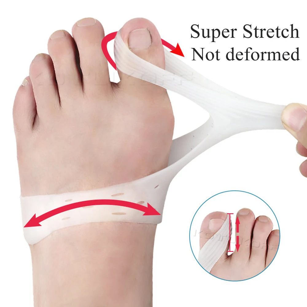 2Pcs Silicone Hallux Valgus Toe Separator Silicone Insoles Toe Overlapping Pain Relieve Spreader Foot Protector Inserts Orthosis