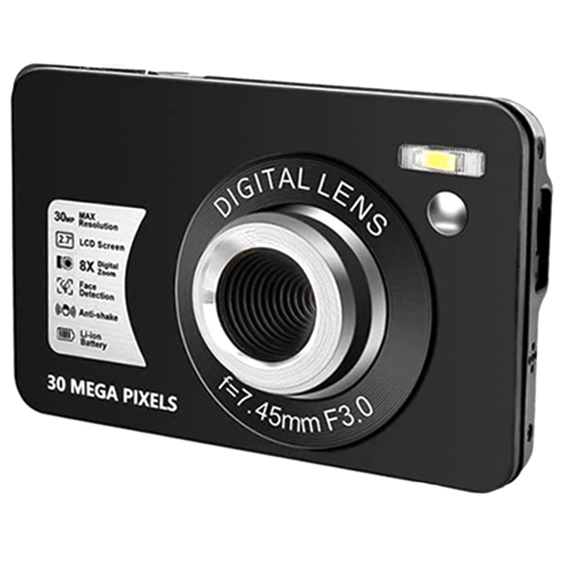 

Digital Camera 2.7-Inch LCD Rechargeable HD Pocket Camera,300,000 Pixels, with 8X Zoom, Suitable for Adults,Children