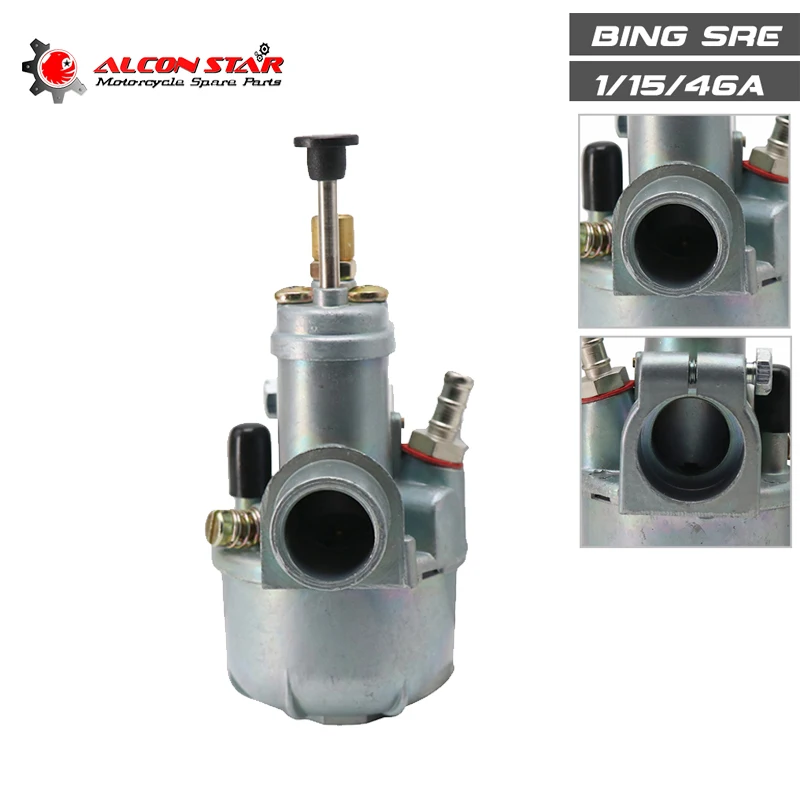 

Alconstar - Replacement Moped Bike15mm Bing Clone Carburetor for Puch Bing Dax Motorcycle Maxi Sport Luxe Newport Carburettor