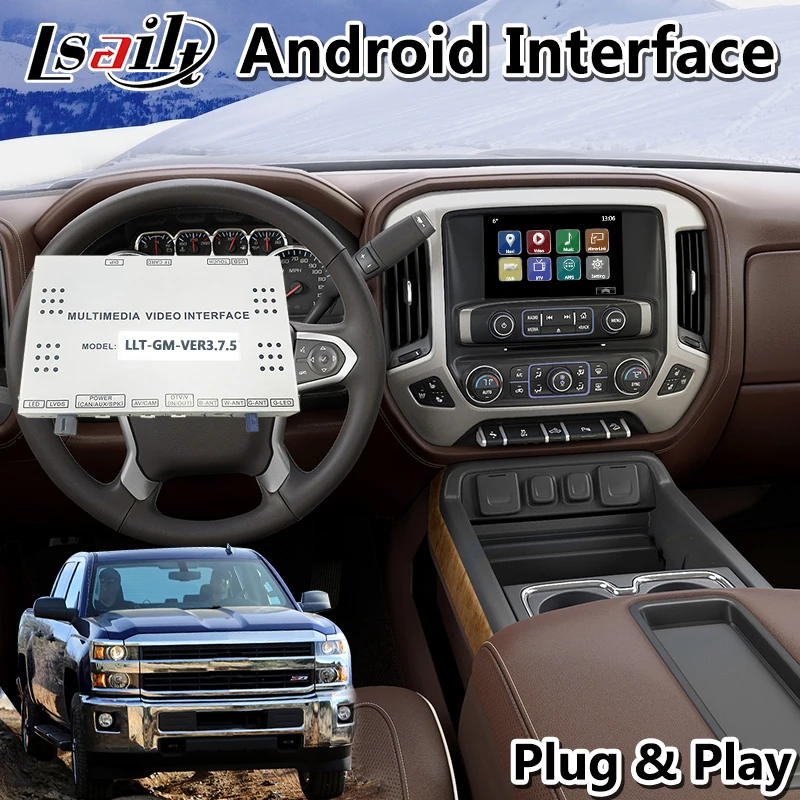 Lsailt Android навигационный интерфейс для Chevrolet Silverado Mylink System 2014 2019 с Waze Google auto carplay|GPS