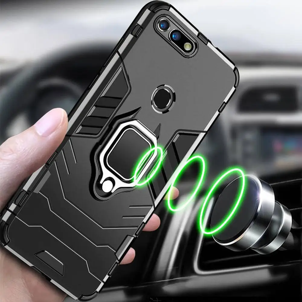 

For Honor View 20 Case Armor PC Cover Finger Ring Holder Phone Case For Huawei Honor View20 V20 Case Durable Shockproof Bumper