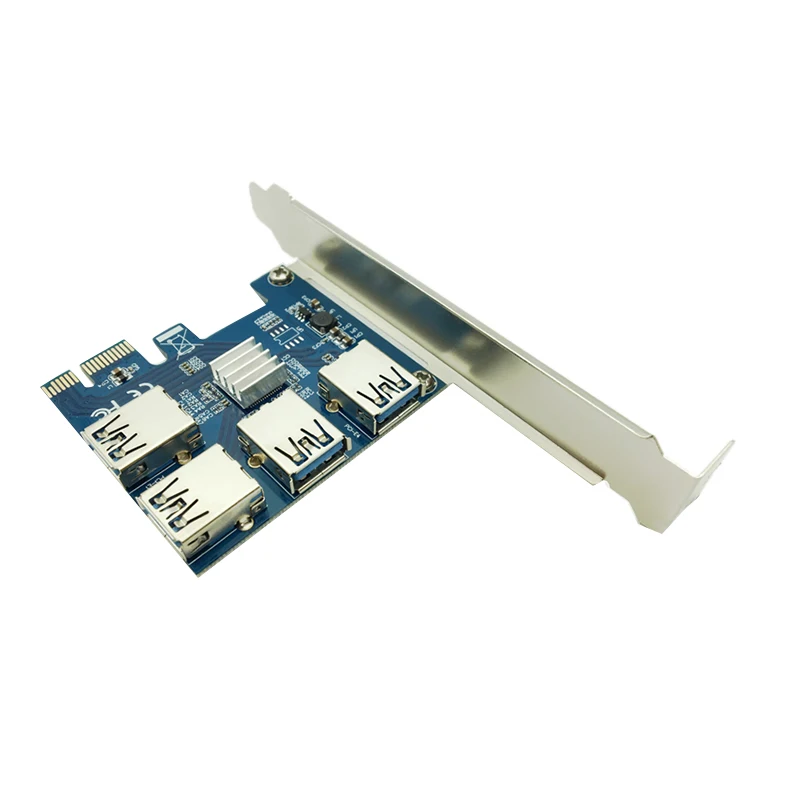 Pci-E 1X до 4 16X Слоты Riser Card Внешний адаптер 1 порт карта мультипликатор для Bitcoin Miner