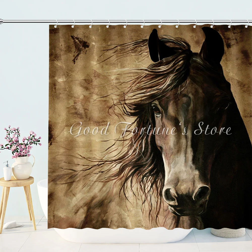 

Vintage Wilderness Horse Shower Curtains