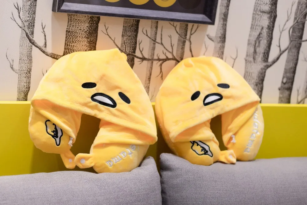 Gudetama плюшевые спящие U подушка автомобиль самолет Шеи Шапка-подушка милый желток мягкие игрушки куклы