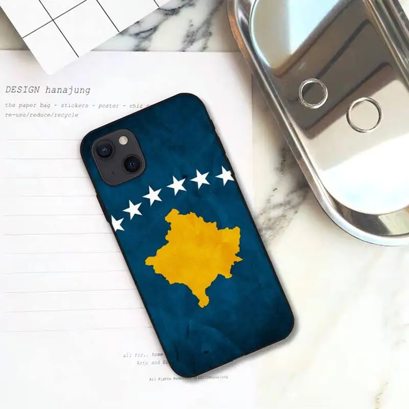 WQJ Kosovo National Flag Phone Case For iPhone 11 12 Mini 13 Pro XS Max X 8 7 6s Plus 5 SE XR Shell