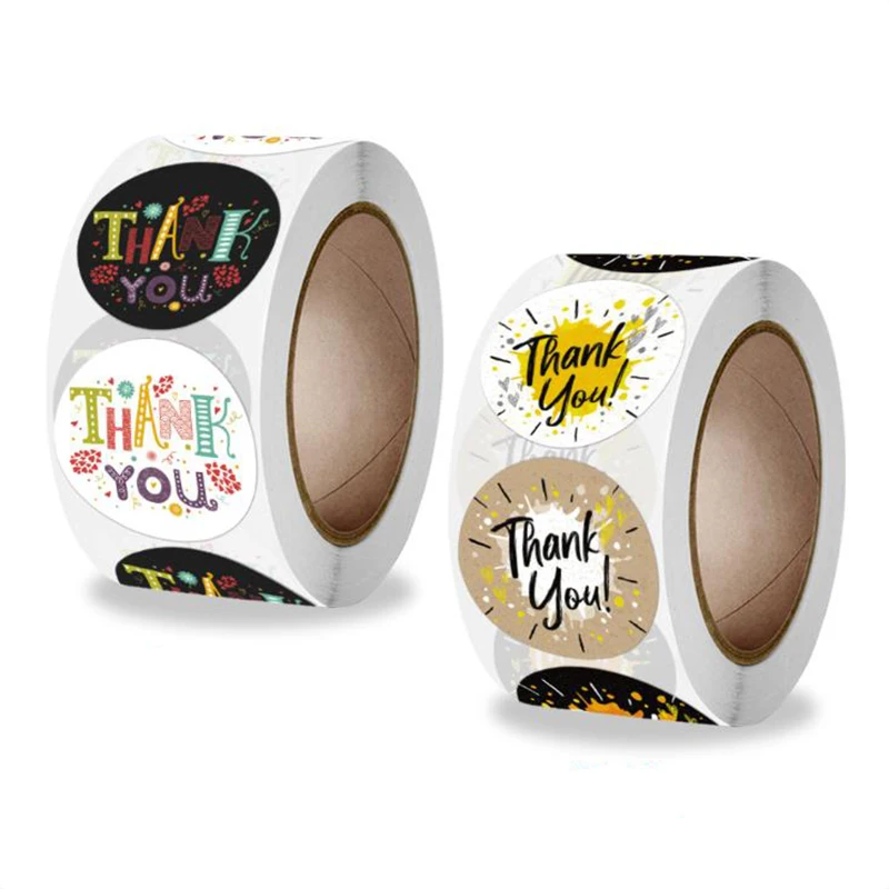 

Creative Font Thank You Sticker Labels Sealing Color Paper Stationery Supply Decoration Scrapbooking Stickers 50PCS