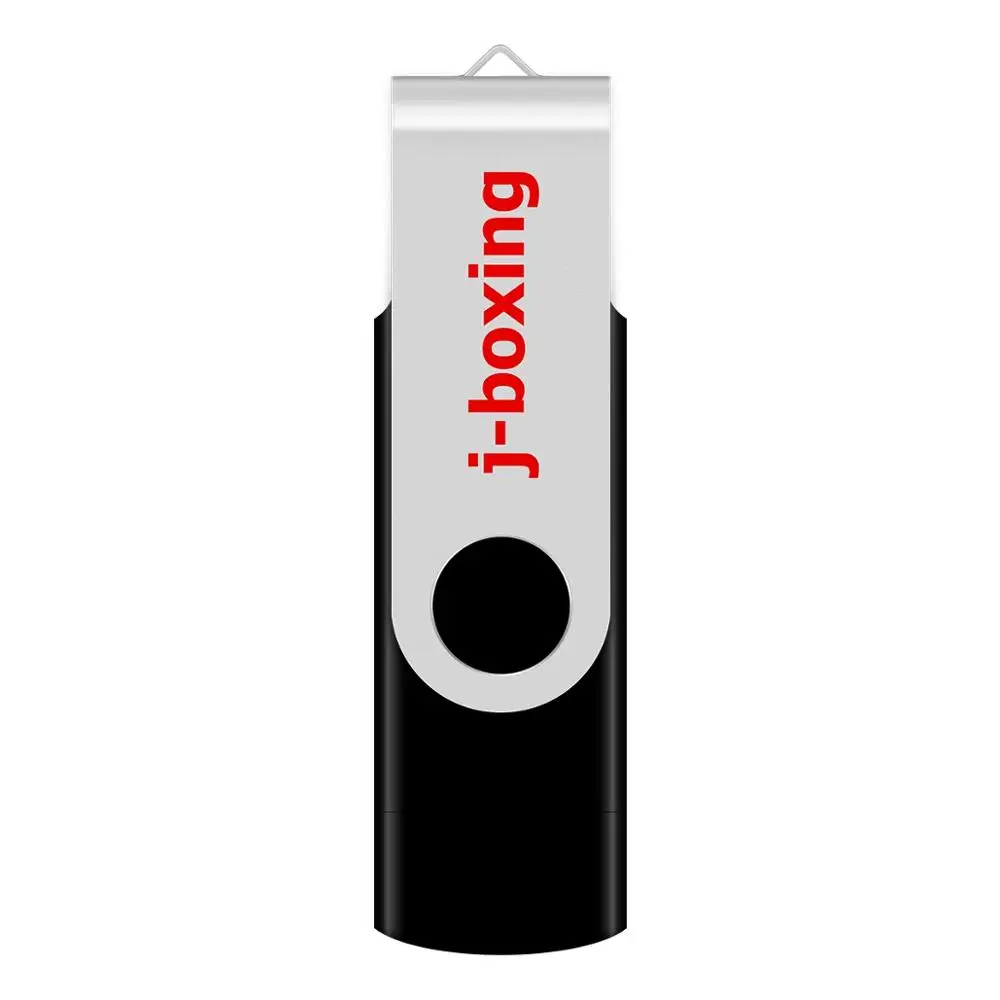 J-boxing OTG USB флэш-накопитель 64 ГБ 32 ГБ 16 ГБ 8 ГБ Микро-флеш-накопитель USB 2,0 памяти металлические поворотные диски для ПК Android телефонов черный