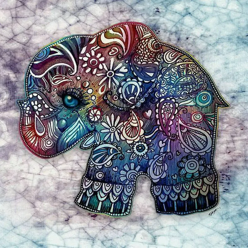 

NEW Full 5D DIY Round Square Diamond Painting Color Elephant AB Drill Resin Icon Handicraft Patch Embroidered