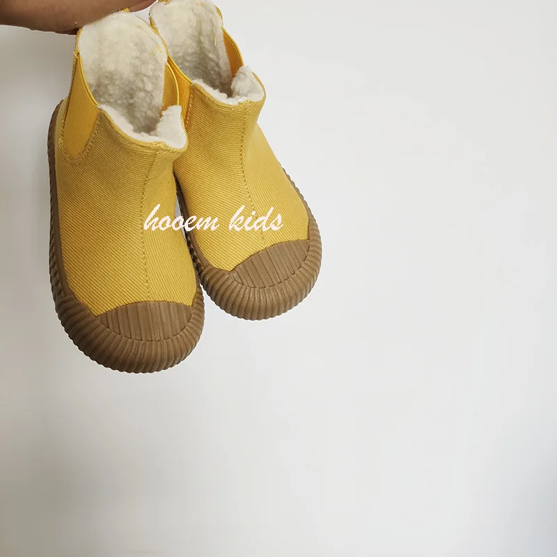 Зимние детские ботинки парусиновые для мальчиков и девочек хлопковые с мягкой