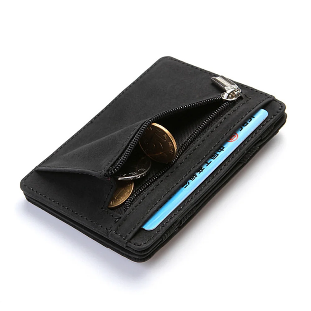 

New Ultra Thin Mini Wallet Men's Small Wallet Business PU Leather Magic Wallets High Quality Coin Purse Credit Card Holder Walle