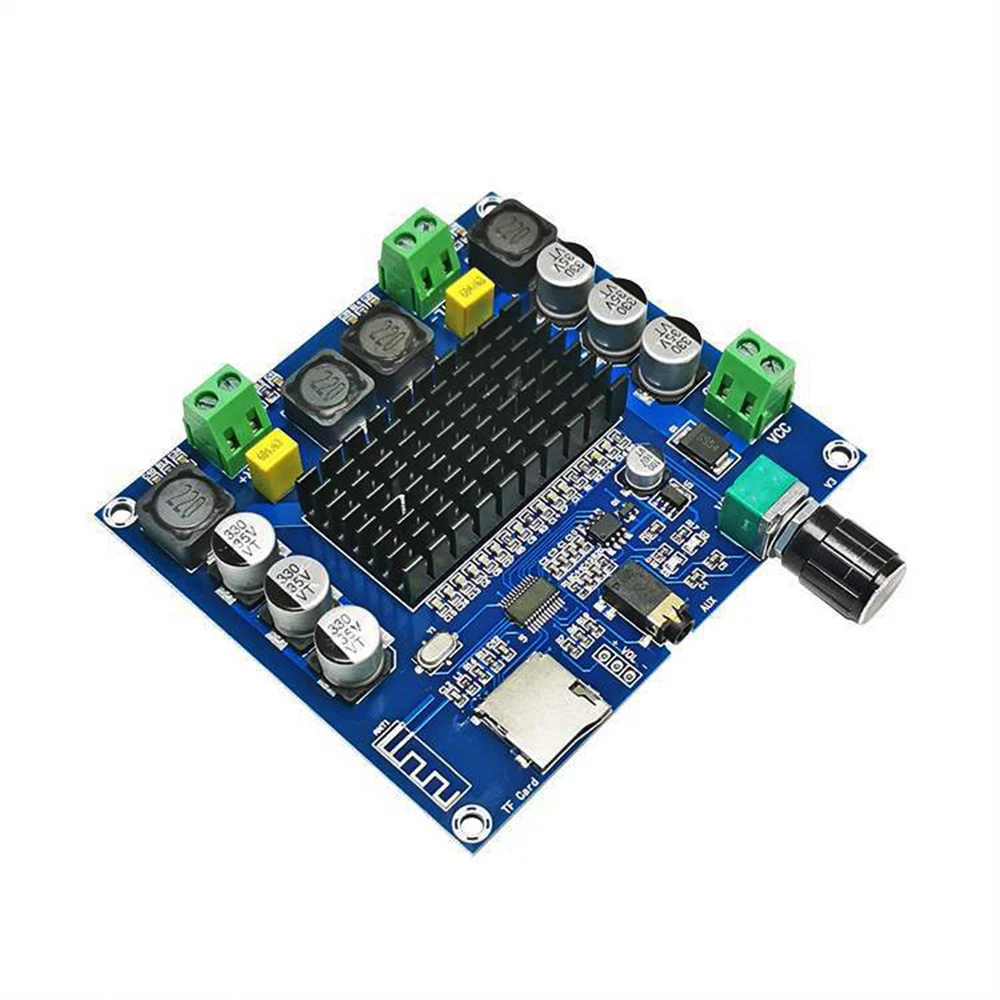 XH-A105 Bluetooth 5.0 TDA7498 digital amplifier board 2x100W Stereo Audio AMP Module Support TF Card AUX | Компьютеры и офис