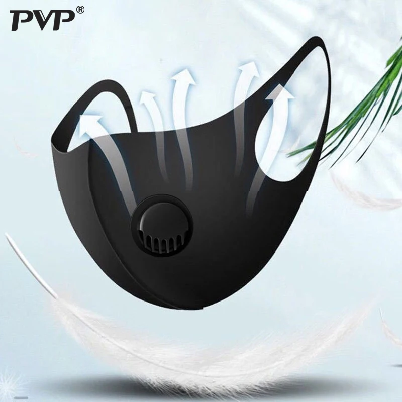PVS 3/1 шт. льда с текстильной отделкой из хлопка Черные клапан маска лицевая маски