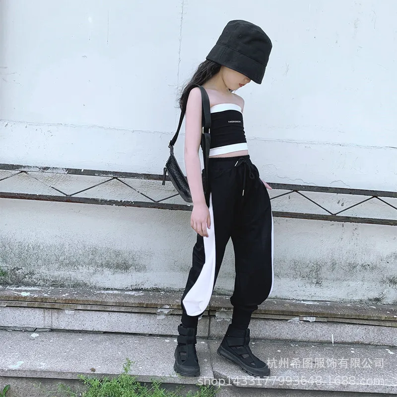 2020 summer new girl tube top suit short vest casual pants foreign two-piece tide | Детская одежда и обувь