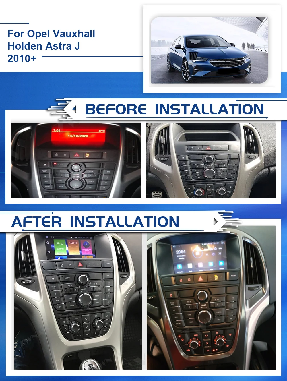 Android 10 Screen For Opel Vauxhall Holden Astra J 2010 2011 2012 2013 CD300 CD400 GPS Audio Radio Stereo Multimedia Player Unit |